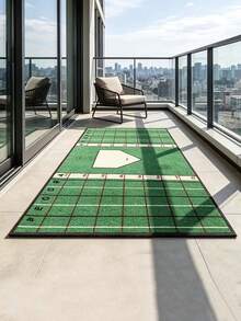 1pc 130.0cm X 90cm Baseball Batting Mat, With Non-Slip Rubber Bottom, High Visibility Printed Stripes And Cushioned Surface. Durable Indoor/Outdoor Training Mat, Portable Batting Stance Practice Mat - Multicolor - View 4