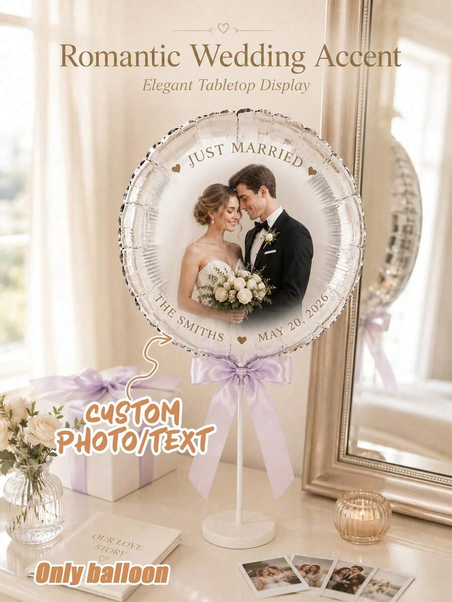 Customizable Photo Balloons - Personalize With Your Own Photos For Birthday, Wedding, Graduation And Anniversary Decorations - No Power Needed, Easy To Set Up - White, Pink, Gold, Black And Rose Gold Available - Perfect For Photo Ops, Party Supplies, Holiday Decor, Event Planning