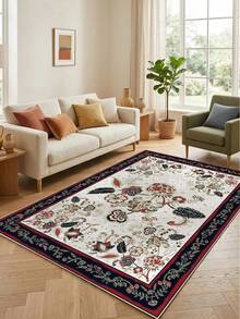 Digitally Printed Non-Slip Washable Runner And Area Rug Suitable For Living Room, Outdoor, Bedroom, Kitchen Carpet, Modern Design | Modern, Scandinavian, Bohemian And Classic Styles | 100% Polyester - Blue - View 3