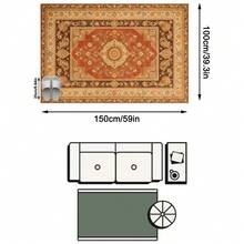 1 Buah Karpet Area Motif Bunga Klasik Oranye Cokelat Krem, Gaya Vintage Timur Tengah, Bahan Imitasi Kasmir, Bentuk Persegi Panjang Simetris, Dapat Dicuci dengan Mesin, Cocok untuk Ruang Tamu, Kamar Tidur, Dekorasi Rumah Sehari-hari, Dekorasi Rumah Estetis - MultiWarna - View 17