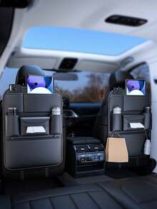 1pc Car Seat Back Storage Bag, Car Seat Back Organizer, Car Interior Tissue Box Holder, Car Seat Back Storage Rack - A-3097 - View 2