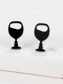 1 Pair Punk Wine Glass Earrings , Stainless Steel , Fashion Jewelry ,Daily Wearing - GED034 - View 4