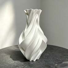 3D Printed Twisted Vase, Modern Geometric Design Dried Flower And Artificial Flower Vase, Suitable For Living Room - 1PC - View 5