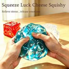 1pc Large Transparent Square Cheese Squishy Toy 2026 Slow Rebound Stress Relief Novelty Gadget Friend Gift Collectible Holiday Birthday Gift - Multicolor - View 6