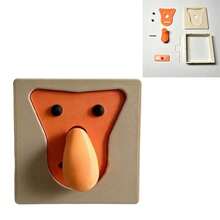 3D Printed Light Switch Cover 86 Type Animal Nose Switch Decorative Cover Funny Easy Install Switch Protector Home Ornament - Multicolor - View 12
