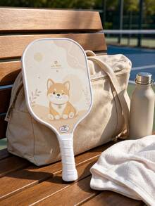 Cute Dog Pattern Fiberglass Pickleball Paddles Set,2 Paddles+4 Balls+2 Overgrips+Carry Bag,Lightweight Pickleball Racket Kit For Beginners Men Women Outdoor Sports - Apricot - View 11