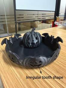 1pc Halloween Pumpkin Jewelry Storage Tray,Bat-Shaped Pumpkin, Suitable For Desktop Key,Halloween-Themed Party Decoration Or Jewelry Box,The Best Gift For Friends.Vanity Decor,Halloween Party Favors,Home Office Decor - Multicolor - View 12