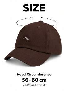 1 Unisex Classic Baseball Cap - Minimalist Ocean Wave Line Art Pattern - Available In Coffee Color - Soft Adjustable Dad Hat For Surfers - Coffee Brown - View 2