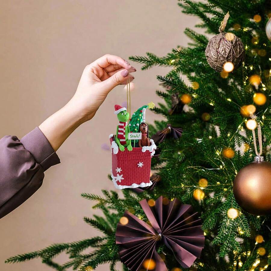 The Grinch 9件組聖誕吊飾 9件混色樹脂迷你小雕像吊墜 聖誕樹裝飾配件 冬季節日派對裝飾 收藏禮品 - F - 查看 1