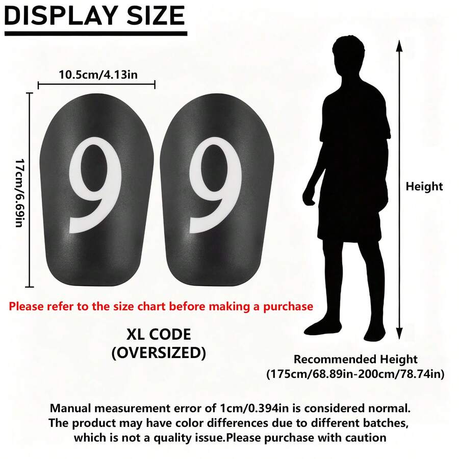 1 Pair - Football Shin Guards, Premium Material, Extra Large & Thick, Durable & Sturdy, Leg Protection, Unisex, Comfortable Fit - Multicolor - View 1