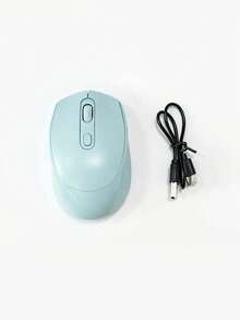 Ratón inalámbrico, Bluetooth, adecuado para teléfonos, tabletas, portátiles, carga Tipo-C, receptor USB inalámbrico 2.4G (batería de 300mAh) - Ratón recargable azul 107 - Ver 8