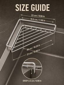 1/2pcs Stainless Steel Sink Drain Rack, Triangle Sink Storage Box, Space-Saving, For Holding Sponges, Dish Soap, Dishcloths, Brushes, Sponges, Kitchen Countertop Organizer, Home Kitchen Supplies - View 9