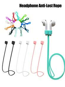 2pcs/1pc Portable Travel Earphone Anti-Loss Lanyard, Soft Silicone Wireless Earphone Strap, Outdoor Running And Vacation Travel Accessory - Multicolor - View 4