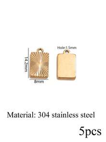 5pcs Stainless Steel Sunburst Pattern Charms Pendants Heart Square Star Round Disc Pendants For DIY Necklace Jewelry Making Supplies - Pendants - View 8