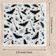 Halloween Clear Silicone Stamps With Pumpkin Ghost Witch Bat Cat Castle Patterns For Scrapbooking, Card Making & DIY Paper Crafts - Halloween-3 - View 14