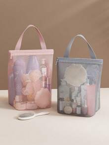 1/2/5pcs Large Waterproof Hanging Toiletry Storage Bag, Can Hold Coins And Small Items, Suitable For Home, Travel, Swimming, Gym, Dorm, Unisex Beach Storage Bag - Multicolor - View 2