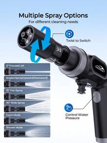 REMAX Mini Portable Pressure Washer, Cordless Self-Priming Car Wash Gun With 5m Hose, Foam Mode, Multi-Spray Nozzle For Cars, Motorcycles, Patios, Windows, Gardens & Outdoor Use, Built-In Battery & 12V Car Power, Car Accessories, Car Essentials, Car Stuff - X7 - View 5