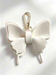 1pc Minimalist Elegant White Butterfly Design, Layered Faux Leather Wings Decoration, Gold Metal Swivel Hook, Suitable As Keychain, Bag Charm, For Daily Wear In All Seasons, Also As Holiday Gift - Multicolor - View 13