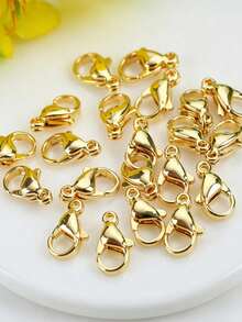 30pcs/Pack Stainless Steel Lobster Claw Clasp, Suitable For Necklace, Bracelet And Other DIY Jewelry Making Accessories - Gold - View 4