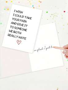 OBOVAY 1pc "I Wish I Could Take Your Pain" Funny Get Well Soon Greeting Card With Envelope - Humorous Recovery Gift For Friends, Family & Loved Ones, Perfect For Speedy Recovery, Birthdays & Holidays, Blank Inside - New Arrival - View 7
