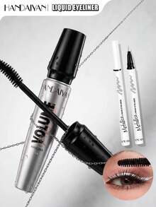 HANDAIYAN Waterproof Volumizing Curling Mascara With Eyeliner, 24-Hour Smudge-Proof Long-Lasting Clump-Free, Suitable For Daily, Party, Halloween Makeup - View 2