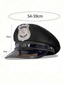 1pc Or 2pcs Unisex Embroidered Captain Hat Police Hat Octagonal Flat Top Hat, Uniform Prop Captain Hat, Suitable For Party Accessories Halloween Essential - A - View 6