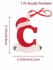 1pc Christmas Tree Decoration Letter Pendant 26 Letters Acrylic Pendant Xmas New Year Decor Ornament Home Holiday,Christmas Tree Ornaments For Ornament Personalized,Christmas - A - View 27
