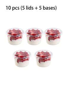 10/20/30/50pcs Mini Double Layer Cream Cups With Lids, Suitable For Yogurt, Ice Cream, Pudding - Multicolor - View 11