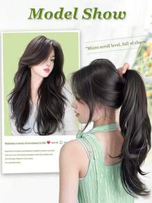 Synthetic Long Wavy V-Shaped 5Clip In Hair Extensions 20Inch Clip On Hair Extensions For Women Hair Accessories - Multicolor - View 9