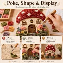 3D Christmas Fabric Punch Needle Embroidery Handmade Kit, Adult Christmas DIY Craft Set, Suitable For Beginners Vintage Holiday Handmade Decoration, Includes Simple Illustrated Guide - House - View 3