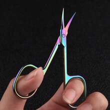 Professional Beauty Scissors For Eyebrows, Eyelashes, Dry Skin And Cuticles, Ultra-Fine Curved Blade, Multi-Function Stainless Steel Small Scissors - Multicolor - View 2