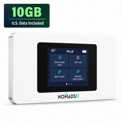NomadsFi PocketFi X 4G LTE Global Travel Mobile Hotspot Device With 10GB U.S. Data