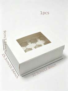 8/4/3/1pc Window Paper Box, 12-Cup Box, Large Size, Suitable For Birthday, Wedding, Valentine's Day Gift Packaging - White - View 7