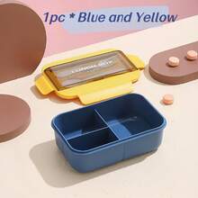 SEAL LOCK 1pc Adult Lunch Box With 3 Compartments, Bento Box With Utensil Storage, Japanese Style, Leak-Proof, Microwave And Dishwasher , Suitable For Work, Outings And Picnics - Multicolor - View 10