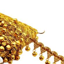 1/3/10Yards Gold Bell Tassel Ribbons, Suitable For Latin Dance Costumes, Stage Performance Outfits, DIY Sewing Lace Fabric Accessories Clothing Decoration - Multicolor - View 2