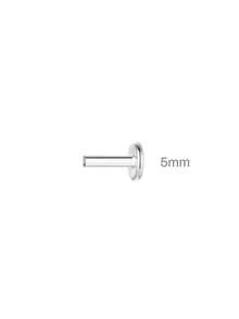 1 PC 5/6/8mm 925 Sterling Silver Flat Back 18G Bar Piercings Accessories Internally Threaded Labret Post Cartilage Lobe Nostril Tragus - Silver-flat Head Bar - View 13