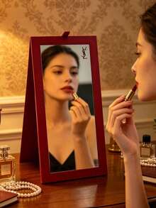 Yves Saint Laurent High-End Portable Makeup Mirror, Makeup Mirror, Touch-Up Essential, Convenient To Carry, Excellent Quality, Perfect Gift, Holiday Gift - Red - View 4