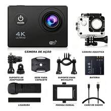 Câmera esportiva 4K Ultra HD com gravação em 30fps e conexão Wi-Fi, câmera digital à prova d'água até 30 metros com tela LCD, ideal para mergulho, viagens e esportes radicais ao ar livre - Preto e Branco - Visão 11