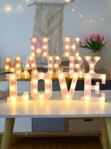 1pc 16cm Pink Luminous Letter Light, Home Decoration LED Letter Light, Indoor Room Wedding Proposal Birthday Party Decoration Letter Light Board - Pink Small Letters - View 6