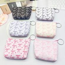 Floral Pattern Small Wallet, Coin Purse, Heart Bow Design Fresh Style Small Wallet, Fashionable Versatile Handheld Small Bag - Multicolor - View 1