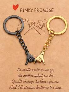 Couple Gift Valentine's Day Gift Best Friend Couple Keychain 1st Anniversary Christmas Birthday Gift With Card - Silver - View 2