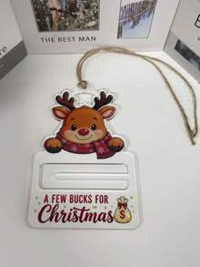 1pc Cash Gift & Decor Acrylic Cash Holder Pendant, Can Be Used As Daily Hanging Ornament, Christmas Tree Decoration With Festive Atmosphere - Christmas Style - View 5