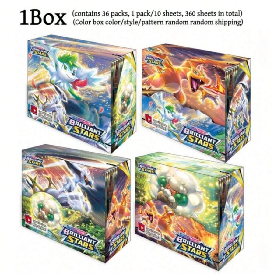 Splendor 1 Kotak/360 Kartu Permainan Kartu Perdagangan, BRILLIANTSTARS Versi Bahasa Inggris, 10 Kartu Per Kemasan, 36 Kemasan Per Kotak, Paket Ekspansi, Kartu Langka, Pertempuran Kartu, Evolusi, Permainan Meja, Hadiah Liburan, Hadiah Pesta, Hadiah Natal, Hadiah Teman Sekelas, Hadiah Ulang Tahun, Halloween, Koleksi Natal, Kartu Permainan Meja, Baru, Asli, Belum Dibuka, Cocok Untuk Pemain Kartu Untuk Memperluas Dek Pertempuran, Memenuhi Kebutuhan Koleksi Kartu Para Penggemar (Warna/Gaya/Pola Kotak Dikirim Secara Acak)