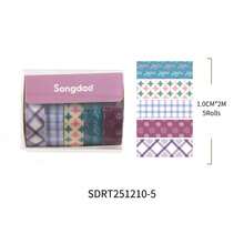 Chuchen Taoyao Series Dopamine Polka Dot Plaid Stripe Boxed Washi Tape DIY Planner Diary Sticker - A - View 17