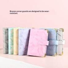 1 cái vỏ sổ binder A6 rời không trang trong, họa tiết vân đá cẩm thạch, 6 lỗ, dùng làm sổ theo dõi ngân sách tiền mặt, quà sinh nhật, sổ kế toán, planner - Nhiều màu - Xem 2