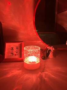 1pc 16-Color USB-Powered Wave Atmosphere Projection Lamp | Bedtime Night Lamp, With Remote Control, Ceiling Projection Lamp, Atmosphere Decoration Lamp, Perfect Romantic Gift For Christmas And Valentine's Day, - Multicolor - View 2