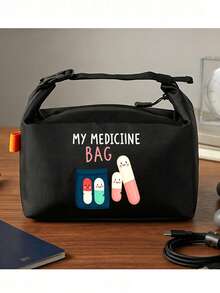 Large Capacity Medical Themed Handbag, Medicine Bag Pattern, Compact Pill Organizer And First Aid Kit, Daily Portable Medication Storage Solution, Multi-Functional Portable Travel Organizer Bag For Storing Medicine, Toiletries, Cosmetics, Data Cables; Combines Medical Bag And Handbag Functions, Suitable For Business, Vacation, Camping, Dorm, Daily And Home Use, Nurse's Day Gift, Christmas Gift. - Multicolor - View 13