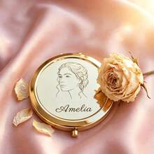 Personalized Portrait Pocket Mirror Wedding Favor Custom Name Compact Mirror Wedding Favor Keepsake - Multi-color - Portrait Mirror - View 10