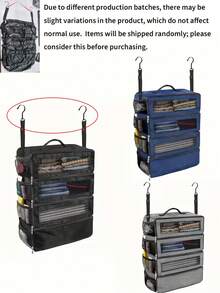 4 Seasons Large Capacity Foldable Luggage Organizer Bag - Multi-Layer Storage Bag Suitable For Clothes, Travel And Business Trips, Polyester Material, Zipper Closure, Hand Washable, Space-Saving Design For Easy Packing, Travel Suitcase, Storage Cube, Durable Handle Design,Dorm Room - Multicolor - View 9