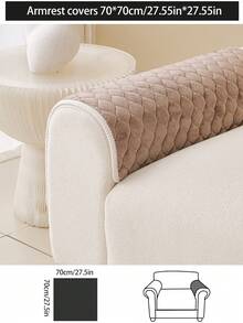 1件雙面沙發坐墊套，正面秋冬毛絨保暖室內裝飾現代簡約防滑沙發座套，背面四季通用布料可機洗可手洗沙發套布柔軟不褪色不掉毛臥室裝飾寵物友好保護套，可調節轉角沙發套適用於臥室、辦公室、客廳組合家具、L型沙發及1234人座沙發，雙用沙發披毯 - 咖啡 - 查看 17